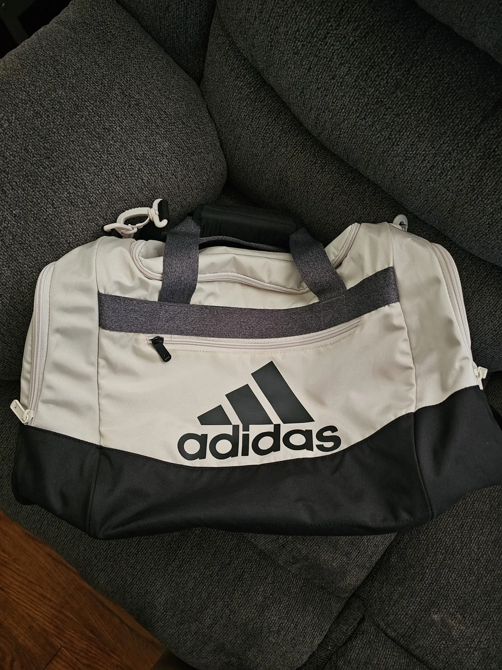 adidas White and Black Performance Duffel Bag